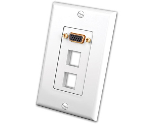 Vanco 281203 S-VGA Wall Plate White Insert
