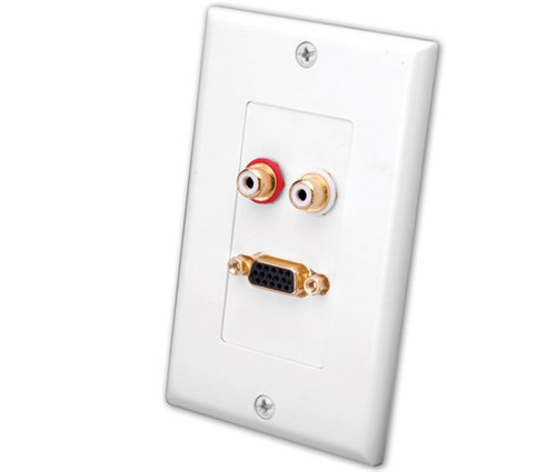 Vanco 281206 S-VGA and Dual RCA Jacks Wall Plate