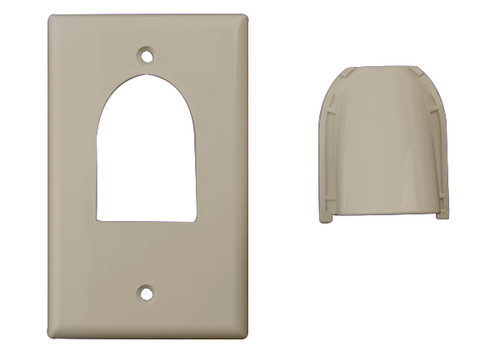 Vanco 120611 Custom Two-Piece Single Almond Bulk Cable Wall Plate