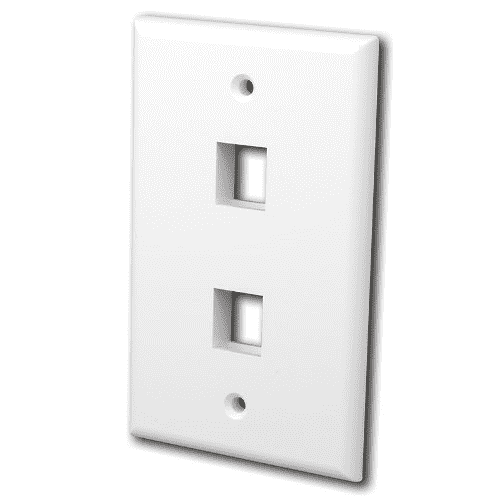 Vanco 823840 Multi-Media 2-Port Light Almond Keystone Wall Plate