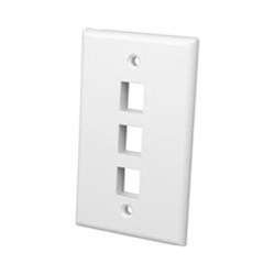 Vanco 823841 Multi-Meida 3-Port Light Almond Keystone Wall Plate