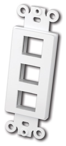 Vanco 820313 Decor Style 3 Port Ivory Multi-Media Wall Plate Insert