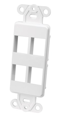 Vanco 820334 Decor Style Multi-Media 4 Port Light Almond Wall Plate Insert
