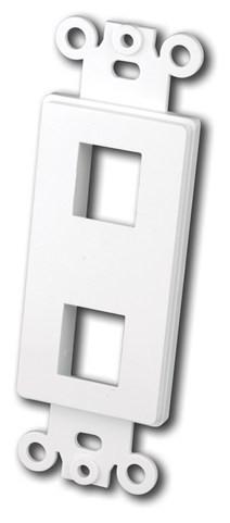 Vanco 820322 Decor Style Multi-Media 2 Port White Wall Plate Insert
