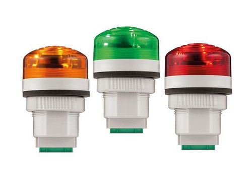 Federal Signal PMC-048-240A 48-240VAC Amber Multi-Functional Panel Mount Audible Visual LED Light