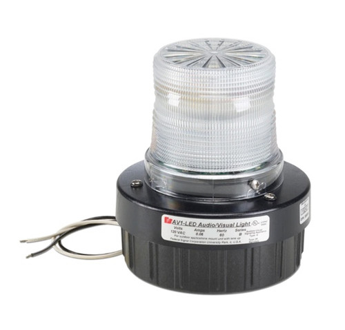Federal Signal AV1-LED-120C 120VAC Clear Audible Visual Flashing LED Light