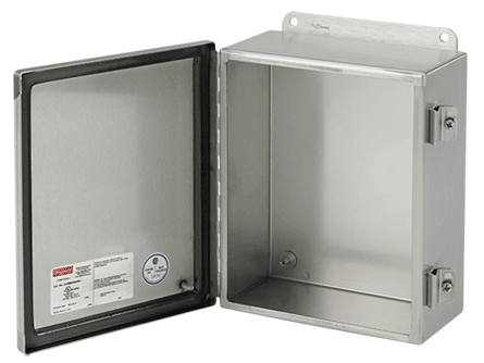 Hoffman A6044CHNFSS Type 4X Stainless Steel Continuos Hinge Enclosure with Clamps