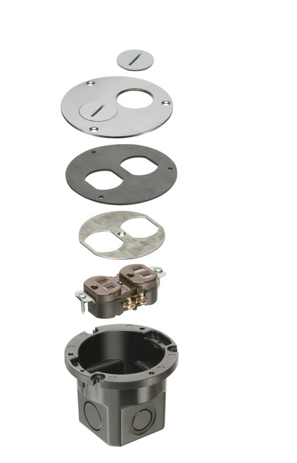 Arlington FLB3520NL Flush-to-Floor Round Cut-in Floor Box Kit