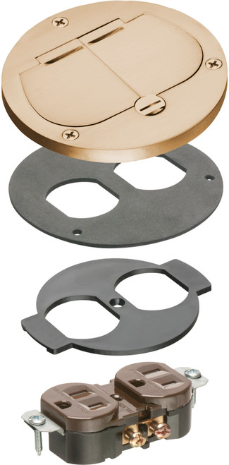 Arlington FLB3532MBTK Flush-to-Floor Round Cut-in Floor Box Kit
