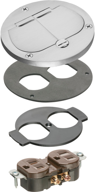 Arlington FLB3532NLTK Flush-to-Floor Round Cut-in Floor Box Kit