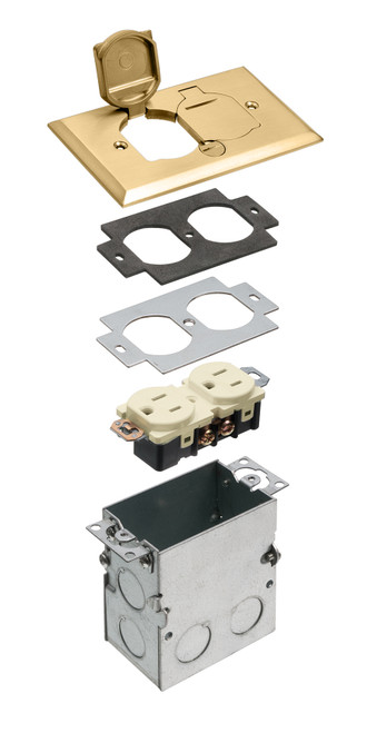 Arlington FLB5331MB Metal-Cover Floor Box Kit