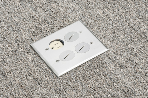 Arlington FLB5541NL Metal-Cover Floor Box Kit