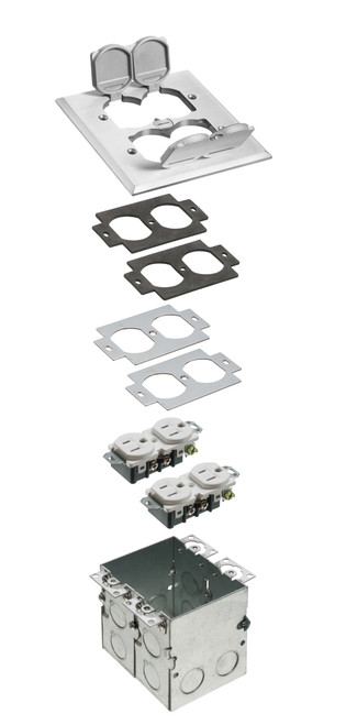Arlington FLB5551NL Metal-Cover Floor Box Kit