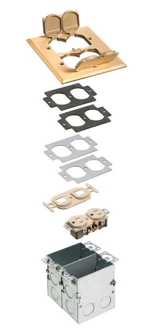 Arlington FLB5552MB Combo Floor Box Kit