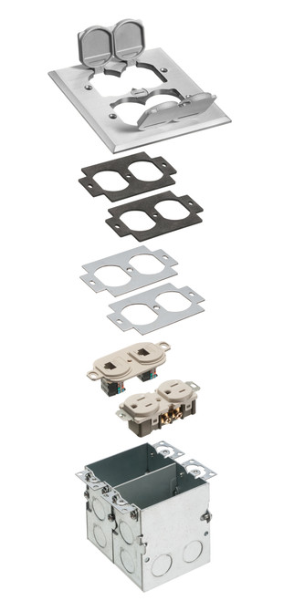 Arlington FLB5552NL Combo Floor Box Kit