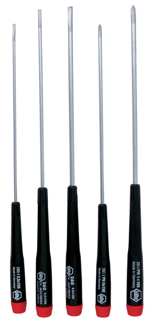 Wiha 26192 5 Piece Precision Slotted and Phillips Screwdriver Set