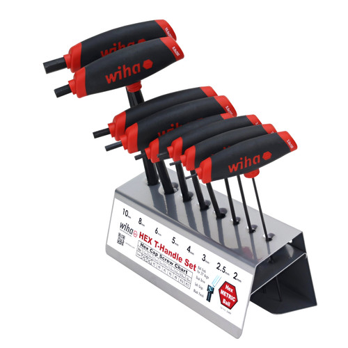 Wiha 33489 8 Piece Soft Grip Dual Drive Hex T-Handle Set - Metric