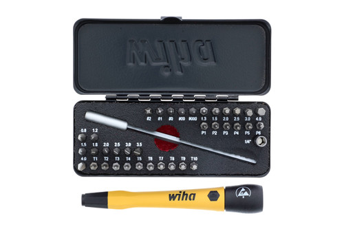 Wiha 75980 39-Piece ESD Safe Go Box MicroBits Set