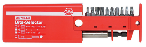 Wiha 79243 12-Piece Bit Selector & Magnetic Bit Holder Set