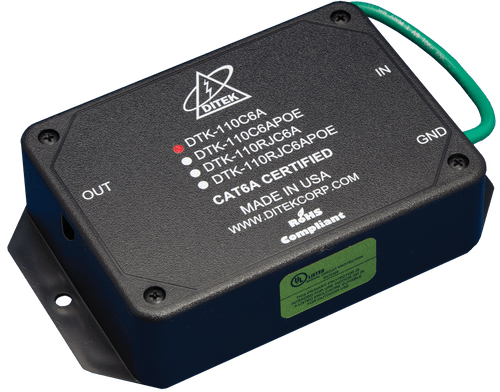 Ditek DTK-110C6A 10 Gigabit Category 6A Ethernet Surge Protector