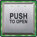 Camden CM-45/354 4 " Square push plate (concealed screws) with sounder, illuminated RED/GREEN surface mount CM-54i box / 'Push to Open', black graphics