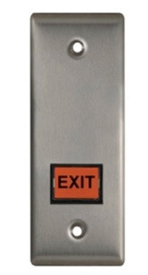 Camden CM-310RE Blank narrow faceplate, SPDT Momentary, Red button, 'Exit'