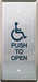 Camden CM-35N/4 4-1/2" x 2" (114mm x 50.8mm) Single Gang Faceplate With Jamb Mount Back Plate / 'WHEELCHAIR' Symbol and 'PUSH TO OPEN', Blue