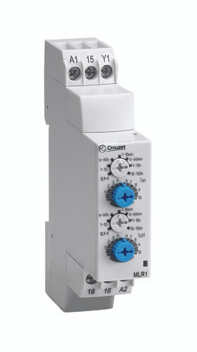 Crouzet 88827155 MLR1 Repeat Cycle Timer, DIN Rail, SPDT 8A, 24 VDC, 24-240 VAC