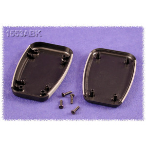 Hammond Manufacturing 1553ABK black ABS w/ grey soft side hand held enclosure 3.87x2.38x0.68