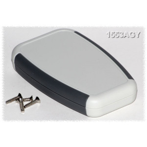 Hammond Manufacturing 1553AGY grey ABS w/ grey soft side hand held enclosure 3.87x2.38x0.68