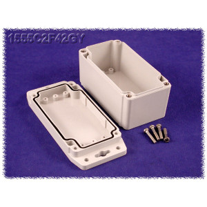 Hammond Manufacturing 1555C2F42GY RAL7035 grey watertight plastic enclosure, flange