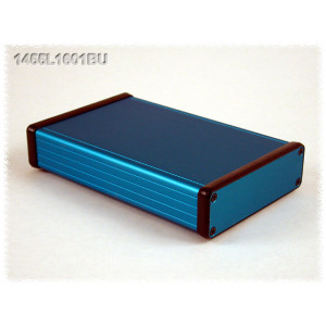 Hammond Manufacturing 1455L1601BU blue extruded aluminum enclosure w/ metal end panels