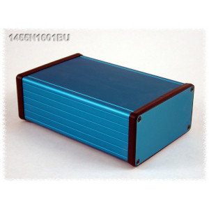 Hammond Manufacturing 1455N1601BU blue extruded aluminum enclosure w/ metal end panels