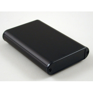 Hammond Manufacturing 1455B1002BK black extruded aluminum enclosure w/ plastic end panels