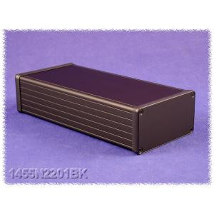 Hammond Manufacturing 1455N2201BK black extruded aluminum enclosure w/ metal end panels