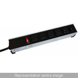 Hammond Manufacturing 1584T6C1RA 6 OUTLETS (90 DEG), TW LCK