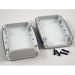 Hammond Manufacturing 1553WCGY grey ABS  w/ grey TPE side hand held watertight enclosure 4.62x3.11x1.30