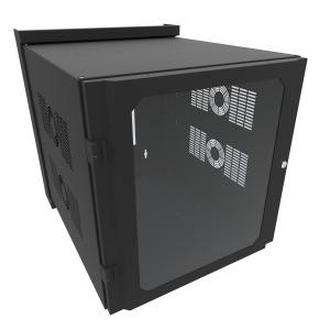 Hammond Manufacturing HWM2412U26WDBK 12U Swing-Out Sectional Window-Door Wall Mount Rack Cabinet