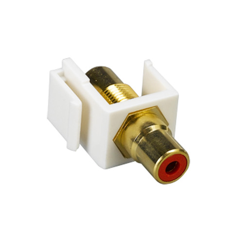 Quest NIN-1401 White, Red Insulator RCA (F-F) Keystone Insert