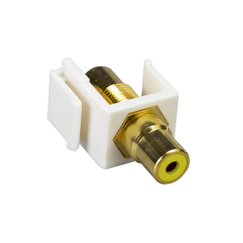 Quest NIN-1402 White, Yellow Insulator RCA (F-F) Keystone Insert