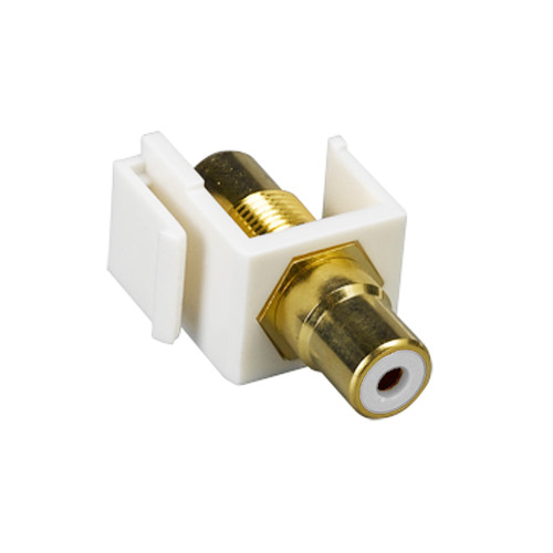 Quest NIN-1403 White, White Insulator RCA (F-F) Keystone Insert