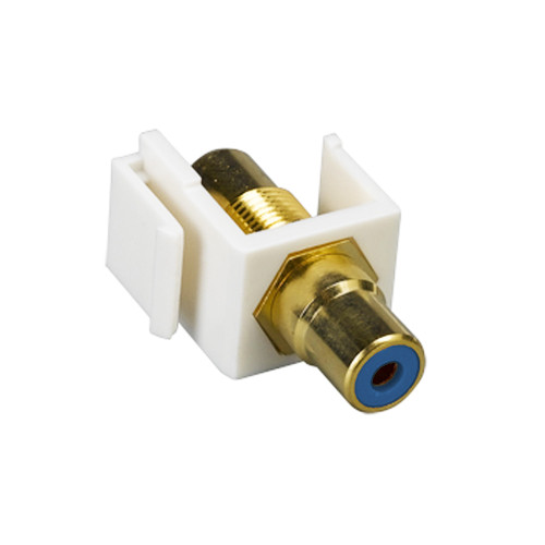 Quest NIN-1404 White, Blue Insulator RCA (F-F) Keystone Insert