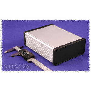 Hammond Manufacturing 1455Q1602 extruded aluminum enclosure w/ plastic end panels