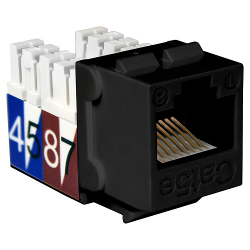 Quest NKJ-5501 Cat5E Black 8P8C Slim-Style 90 Degree Keystone Jack