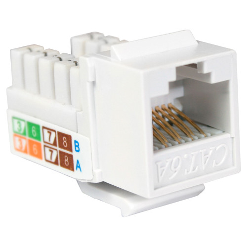Quest NKJ-6208 Cat6A White 8P8C Slim-Style 80 Degree Keystone Jack