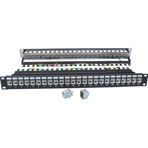 Quest NPP-3324 24-Port 1U Cat6A FTP Shielded Patch Panel