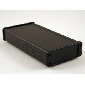 Hammond Manufacturing 1457J1601BK black watertight extruded aluminum enclosure 6.30x3.30x1.12