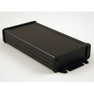 Hammond Manufacturing 1457J1602BK black watertight extruded aluminum enclosure flanged panels 6.30x3.30x1.12
