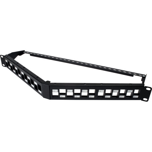 Quest NBP-6224 24-Port 1U Unloaded Staggered Angled Patch Panel