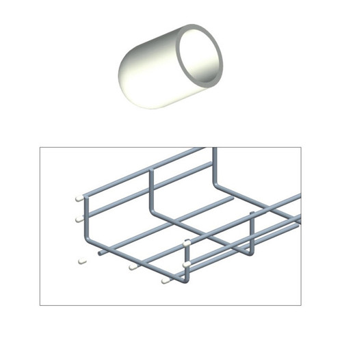 Quest CT0037-08 Cable Tray White Rubber End Cap, 50 Pack